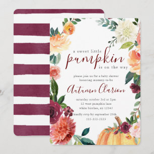 A Sweet Little Pumpkin Autumn Baby Shower Invitation