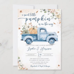 A Sweet Little Pumpkin Autumn Fall Baby Shower  Invitation