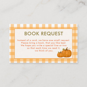 A Sweet Little Pumpkin  Baby Shower Book Request Enclosure Card