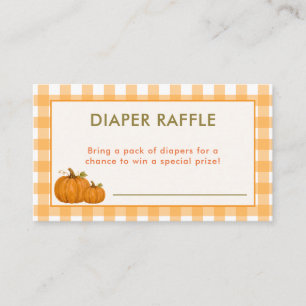 A Sweet Little Pumpkin  Baby Shower Diaper Raffle Enclosure Card