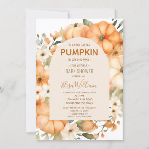 A Sweet Little Pumpkin Baby Shower Invitation