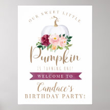 A Sweet Little Pumpkin Birthday Sign