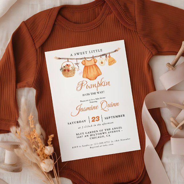 A sweet little pumpkin Fall baby shower  Baby  Invitation (Creator Uploaded)
