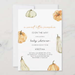 A Sweet Little Pumpkin Fall Baby Shower Invitation