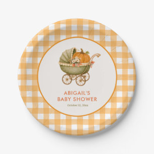 A Sweet Little Pumpkin Fall Baby Shower Paper Plate