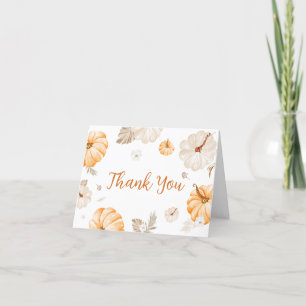 A Sweet Little Pumpkin Fall Baby Shower Thank You Card