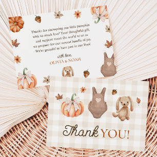 A Sweet Little Pumpkin Neutral Fall Baby Shower Thank You Card