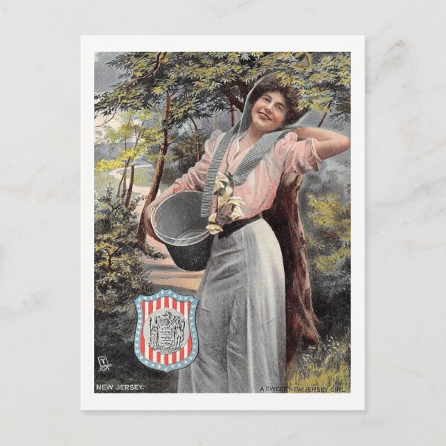A Sweet New Jersey Shields Girl, Vintage Postcard (Front)