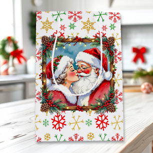 A Sweet Old-Fashioned Christmas   Mr and Mrs Claus Medium Gift Bag
