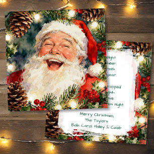 A Sweet Old-Fashioned Santa   Vintage Christmas Holiday Card