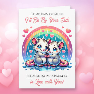 A Sweet Possum Themed Valentine's Day Card