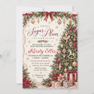 A Sweet Sugar Plum Celebration Baby Shower Invitation
