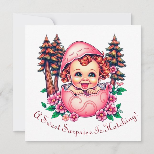 A Sweet Surprise Is Hatching Holiday Card (Front)