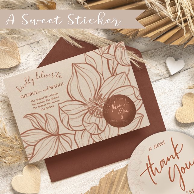 a Sweet Thank You Classic Round Sticker (a Sweet Thank You Classic Round Sticker)