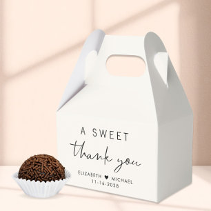 A Sweet Thank You Cream Wedding Favour Box