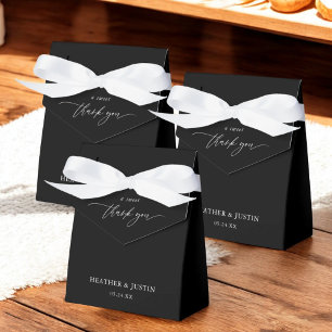 A Sweet Thank You Elegant Black Wedding Favour Box