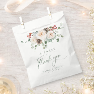 A Sweet Thank You Elegant Festive Floral Wedding Favour Bags