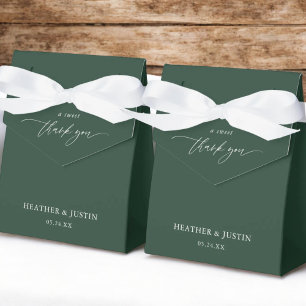 A Sweet Thank You Emerald Green Wedding  Favour Box