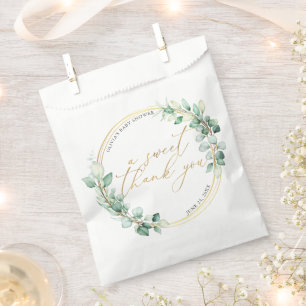 A Sweet Thank You Eucalyptus Greenery Baby Shower Favour Bags
