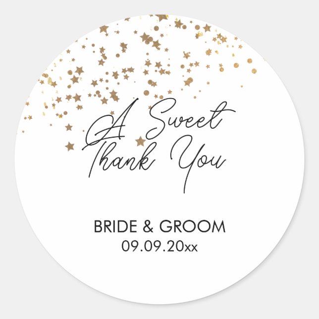 A Sweet Thank You Favour, Treat, Gift  Classic Rou Classic Round Sticker (Front)