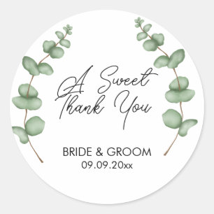 A Sweet Thank You Favour, Treat, Gift Classic Round Sticker
