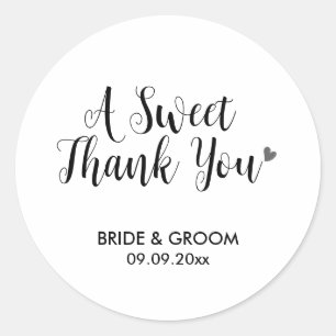 A Sweet Thank You Favour, Treat, Gift Classic Round Sticker