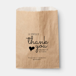 A Sweet Thank You Heart Modern Elegant Wedding Favour Bags