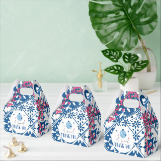 A sweet thank you mamma mia Blue Tile party Favour Box