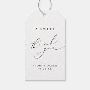 A Sweet Thank You Minimalist Modern Chic Script  Gift Tags