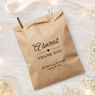 A Sweet Thank You Minimalist Wedding Favour Bags