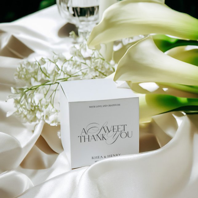 A Sweet Thank You Modern Wedding Favor Boxes (A Sweet Thank You Modern Wedding Favor Boxes)