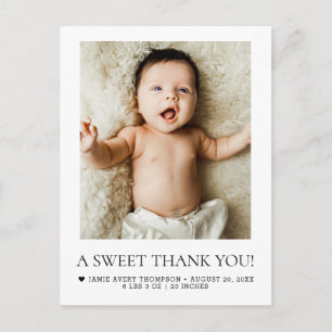 A Sweet Thank You Newborn Baby Photo BIRTH Postcard
