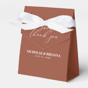 A Sweet Thank You Terracotta Burnt Orange Wedding Favour Box