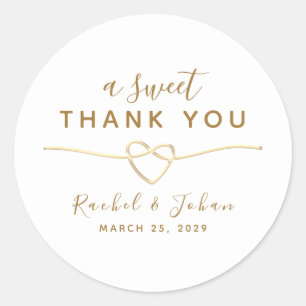 A Sweet Thank You Wedding Classic Round Sticker
