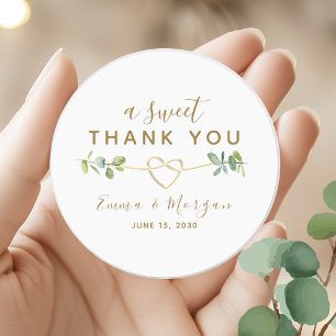 A Sweet Thank You Wedding Classic Round Sticker