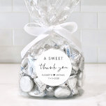 A Sweet Thank You Wedding Classic Round Sticker<br><div class="desc">Chic thank you sticker for your wedding reception favours featuring "A Sweet Thank You" in simple modern typography and a stylish script,  your names joined together by a heart and your wedding date.</div>