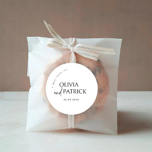 A Sweet Thank You Wedding Favor Tag Sticker