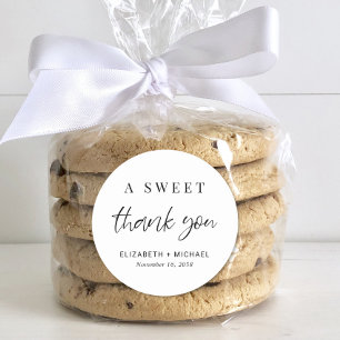 A Sweet Thank You Wedding Favour Classic Round Sticker