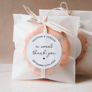 A Sweet Thank You Wedding Sweets Favour Classic Round Sticker