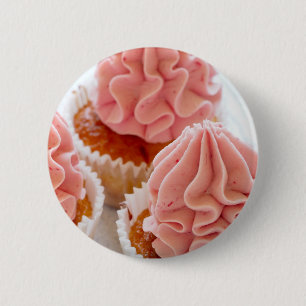 A Sweet Treat Cupcake with Pink Frosting 6 Cm Round Badge