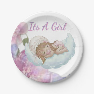 A Sweet Treat For Baby girl shower Paper Plate