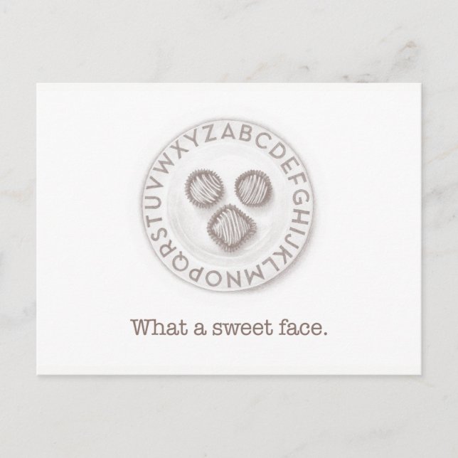 A Sweet Truffle Face Postcard (Front)