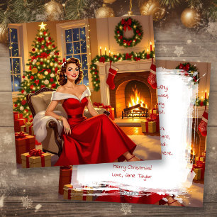 A Sweet Vintage Christmas Personalized Holiday Card