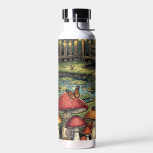 A Sweet Whimsical Cottagecore Illustration Water Bottle