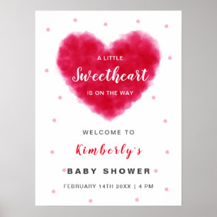 A Sweetheart Valentines Baby Shower Welcome Poster