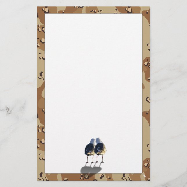 A Sweethearts Love Letter - Camouflage Heart Stationery (Front)