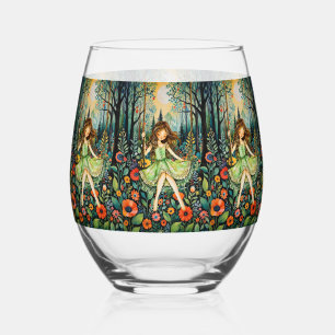A Swing In Nature Chases The Blues Away Stemless Wine Glass