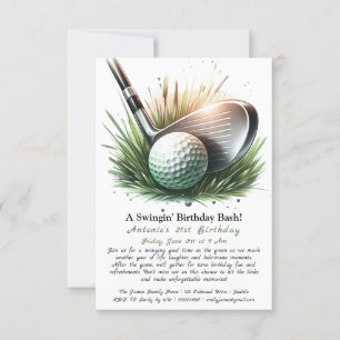 A Swingin' Birthday Bash – Tee Up for Fun! Invitation