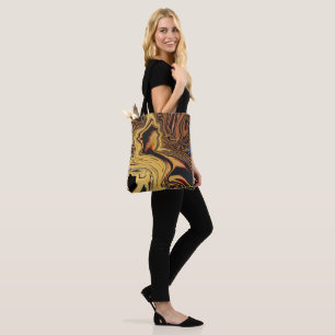 A Swirl Of Black, Gold, Royal Blue and Red  Tote Bag