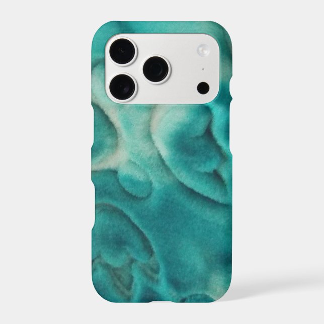 A swirling pattern in teal and light beige (Back)